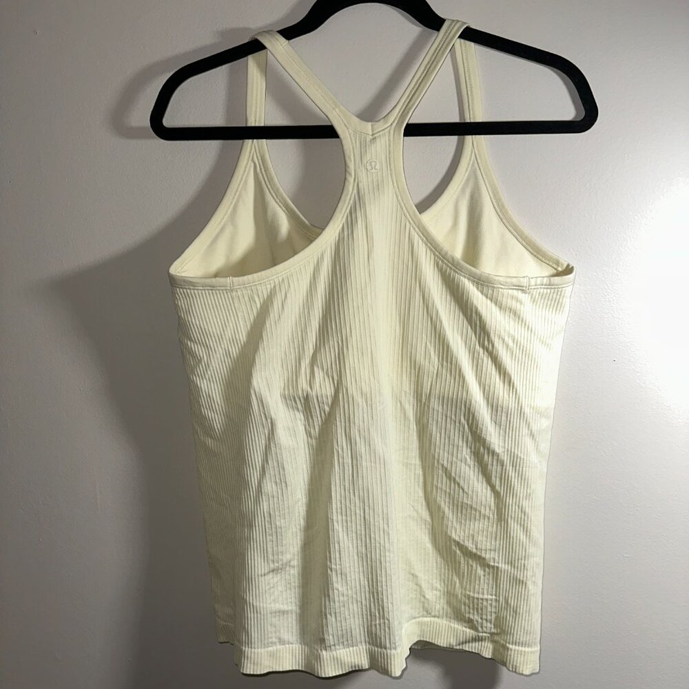 lululemon athletica Cream Ribbed Racerback Tank Top - Picture 4 of 7